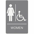 Headline Signs Sign, inWomenin, w/Handicap Accessible Icon, Gray/White HDS4814